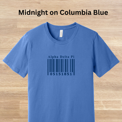 Alpha Delta Pi Barcode with Founders Date T-Shirt