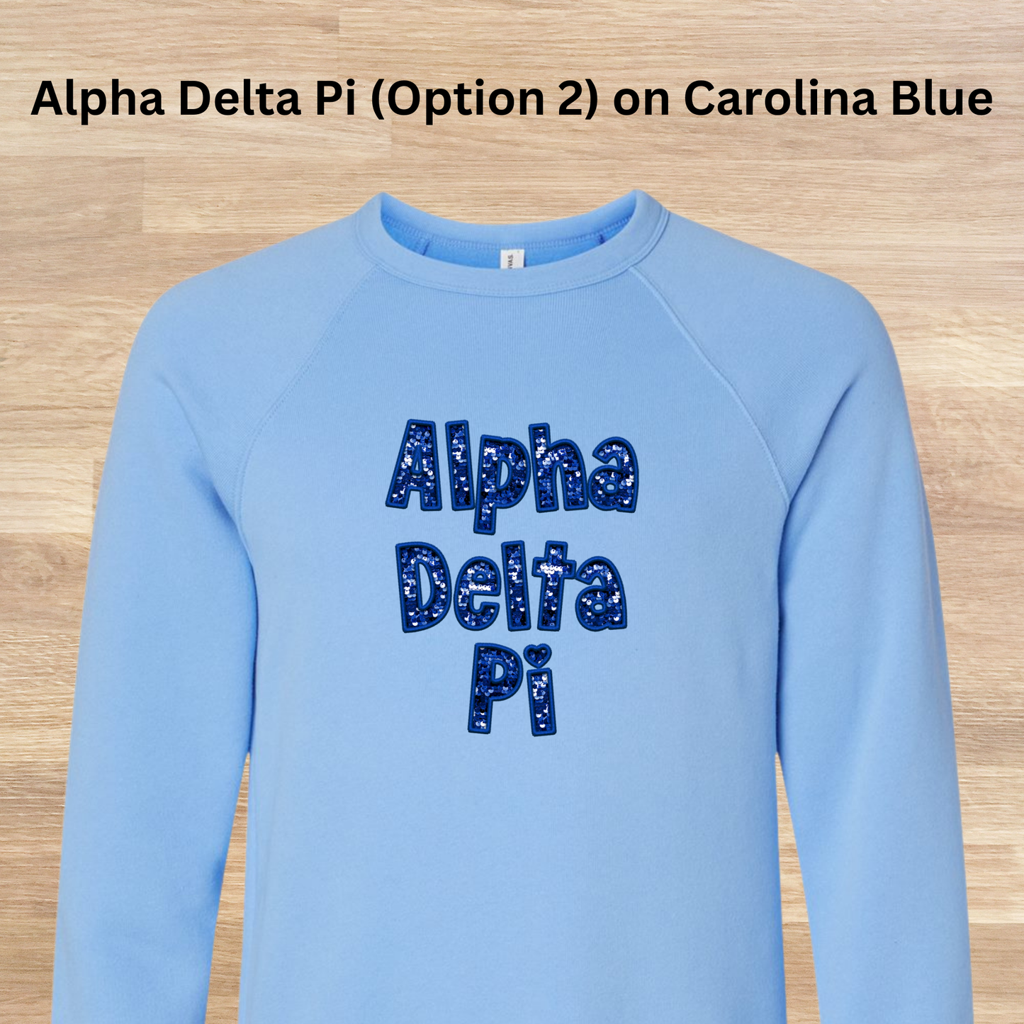 Alpha Delta Pi Faux Embroidered Sequins Sweatshirt